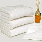 Borderless Bounty Collection - 4 piece Bath Towel Set, Delightful Terry Cloth, Color: Pure White, 100% Eco-Friendly Cotton