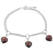 Sterling Silver Red Heart Multi-strand Link Bracelet