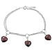 Sterling Silver Red Heart Multi-strand Link Bracelet