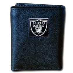 Oakland Raiders Executive Leather Trifold Wallet in a Box - NFL Football Fan Shop Sports Team Merchandise