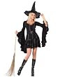 Classic Witch Stitch Costume Sexy Black Dress Halloween Costume Witch Hat