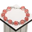 Handmade Faceted Glass & Silver Bracelet
