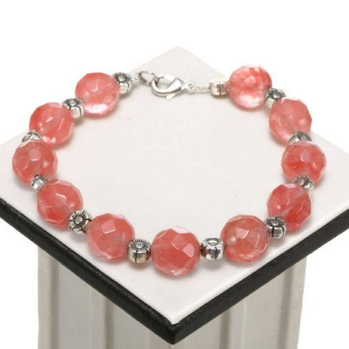 EXP Handmade Faceted Glass & Silver Bracelet