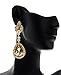Women's Evening Rhinestone Studded Teardrop Stone Fashion Clip On Dangling Earrings, Light Brown