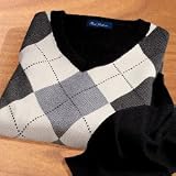 Argyle Silk/Cashmere V-Neck