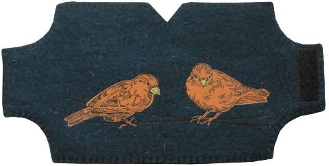 Fair Trade Felted Wool French Press Coffee Cozy- French Press Not Included - Birds (Teal)