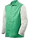 Flame Resistant Jacket w/Leather Sleeves, Green/Gray, L