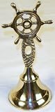 6"H Brass Bell with Ship Wheel-#10418C