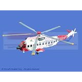 Sikorsky SH-3 Sea King Royal Coast Guard Wood Helicopter Model