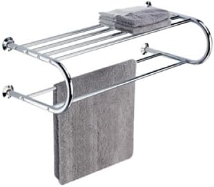 Organize It All Wall Mounted Bath Shelf with Towel Bar in Chrome