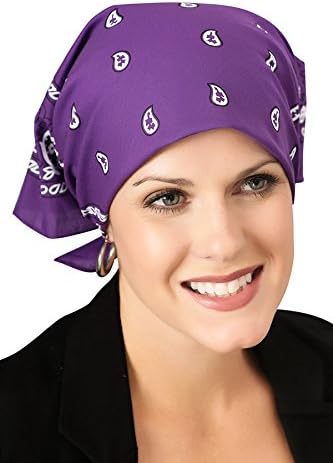 Classic Paisley Bandannas for Women with Cancer, Chemo, and Hair Loss - Pastel Pink