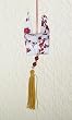 Asian Fusion White Glitter Origami Dove with Gold Tassel Christmas Ornament 7.5"