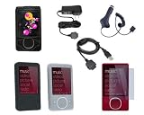 Premium Essential Accessory Bundle for Microsoft Zune 80GB 120GB: Black Leather Case + Black Silicon Skin Case + Clear Silicon Skin Case + Travel Ac Home Charger + Auto Dc Car Charger + High Speed USB Data Cable + Transparent Screen Protector
