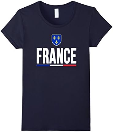 Women's FRANCE T-shirt 2016 National Tee French Flag Men Women Kids Medium Navy
