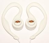 Oklahoma State SportClip Earphones with Wind Up Storage Case for MP3, CD, DVD Players, White