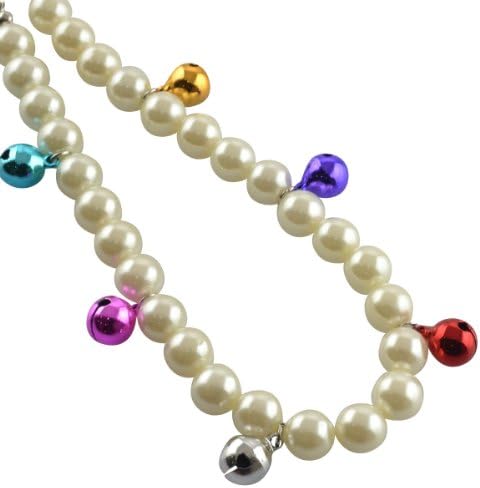 Dogloveit Pet Puppy Cat Dog Accessories Pearl Necklace w/ Colorful Bells Pendant Lovely Jewelry for Pet Dog Cat (S)