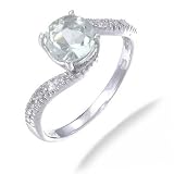 6MM 0.75CT Round Cut Natural Green Amethyst Ring In Sterling Silver In Size 7