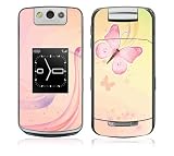 Pink Butterfly Design Decal Skin Sticker for the BlackBerry Pearl Flip 8220 Cell Phone