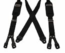 Padded Heavy Duty Button End Suspenders (Black)