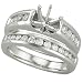 14K White Gold Diamond Semi Mount Engagement Ring