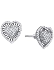 0.30CTW DIAMOND MICRO PAVE HEART EARRING