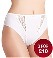 Ornate Guipure Embroidered High Leg Knickers