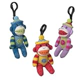 Red, Purple and Blue Sock Monkey Clips Set of 3