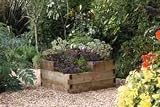 from UK-Gardens Quality Square Deep 4 Tier Garden Wooden Raised Bed Planter 90 W x 90 D x 60cm H 250Ltr Vegetables Plants Flowers or Herbs No Maintenance 15 Year Anti-Rot Guarantee