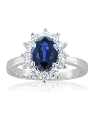 Natural Sapphire and Diamond Engagement Ring in Platinum Halo Ring (g, Si2,... by