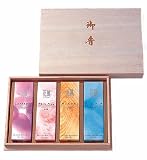 「[日本香堂]花風 桐箱アソートサック4入（贈答用お線香）」の画像