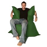 BAZAAR BAG ® - Giant Beanbag GREEN - Indoor & Outdoor Bean Bag - MASSIVE 180x140cm - GREAT for Garden