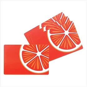 CITRUS SUNSHINE VINYL KITCHEN TABLE PLACEMATS SET OF 4 by CricketCat