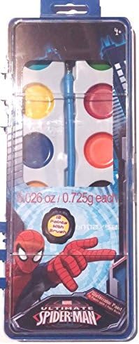 Marvel Spiderman Water Paint. Kids Coloring Set With 1 Brushes Included. 12 Colors. Great for Indoor or outdoor play. Great Gift