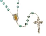 Pack of 8 Our Lady Of Guadalupe 21 Multi Colored Teal Beaded Rosaries #31265