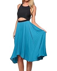 Sexy Round Neck Cutout Pleated Sleeveless Club Dress/Party Dress/Midi Dress 