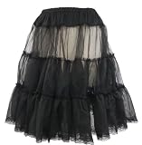 50's Petticoat 23 Length Black, Red, White & Purple