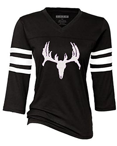 Deer Skull Sports Tee With Silver Shimmer