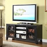 Distressed Black X-Front 52 TV Stand