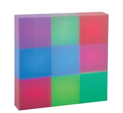 Table Accent Lamp White Plastic Shade  Multi-Color 