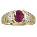 10K Yellow/White Gold 0.01 ct. Diamond and 7 x 5 MM Oval Shaped Ruby Ring