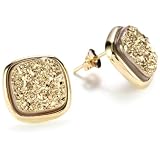 Marcia Moran Gold Druzy Stone Square Shape 18k Gold