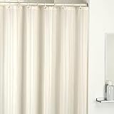 Satin Stripe Polyester Shower Curtain, Cream