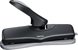 Stanley Bostitch 3-Hole Adjustable Hole Punch with Swivel Handle, 20 Sheet Capacity, Black (HPK3-ADJ)