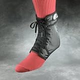 Swede-O Ankle Lok Lace-Up Ankle Brace, with set of side stabilizer inserts, Black, Medium