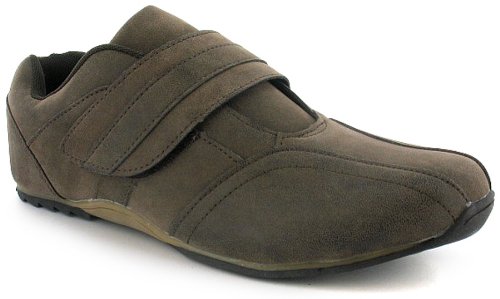 Mens Brown Velcro Casual Shoes - Brown - UK 6-11