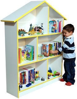 Kids' Bookcase and Dollhouse White 55h x 45w x 12d