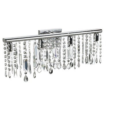 Best Price Dainolite 85324-W-PC 4-Light Crystal Vanity, Polished Chrome/Crystal