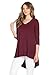 Frumos Womens 3/4 Sleeve High Low Tunic V Neck Top Made In USA