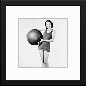 Maureen O'sullivan Custom Framed And Matted B&W Photo Total Size: 20x20 Inches by StarFramers