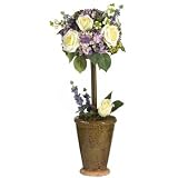 41eygRxatNL. SL160  Hydrangea Rose Topiary Silk Flower Arrangement